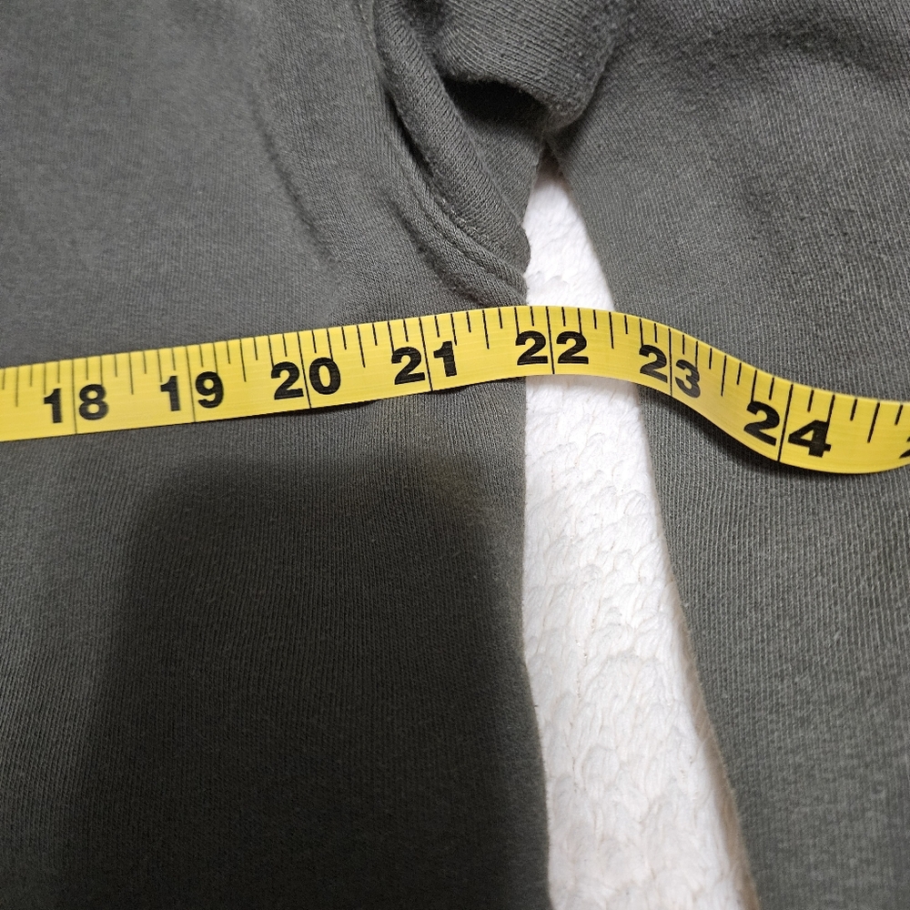 wild fable Olive Green Cropped Hoodie with White Drawstrings - Picture 5 of 6